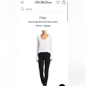 PAIGE Hoxton High-Rise Ultra Skinny Jeans (Black, size 29)